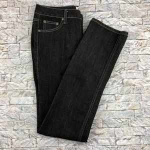 So Black Skinny Jeans with Gray Stitching B11